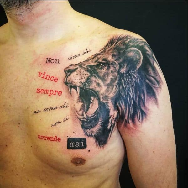 lion tattoos on chest