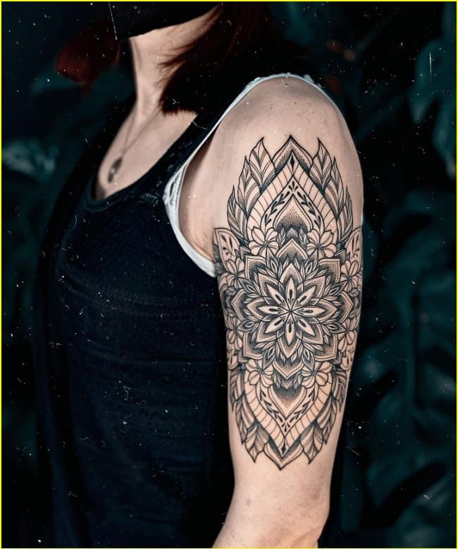 mandala tattoos upper arm