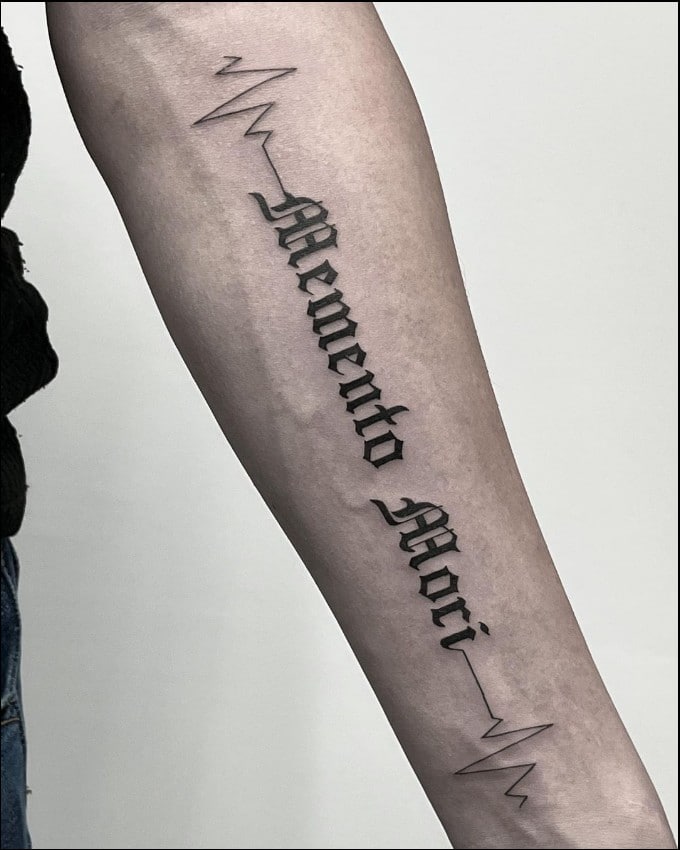 memento mori tattoo font