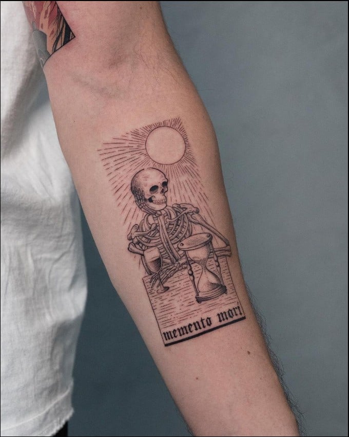 memento mori skull tattoo