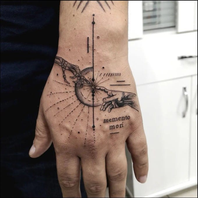 memento mori circle tattoo