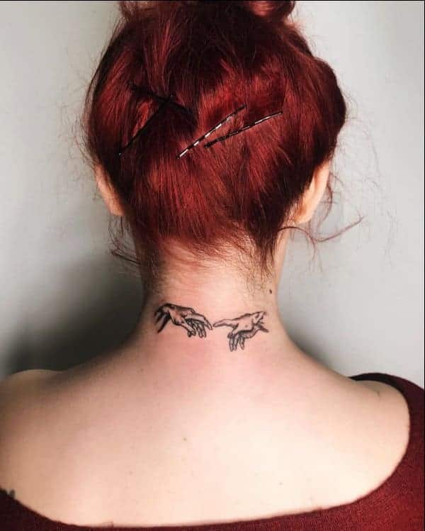back of neck tattoos for females