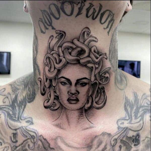 medusa neck tattoos