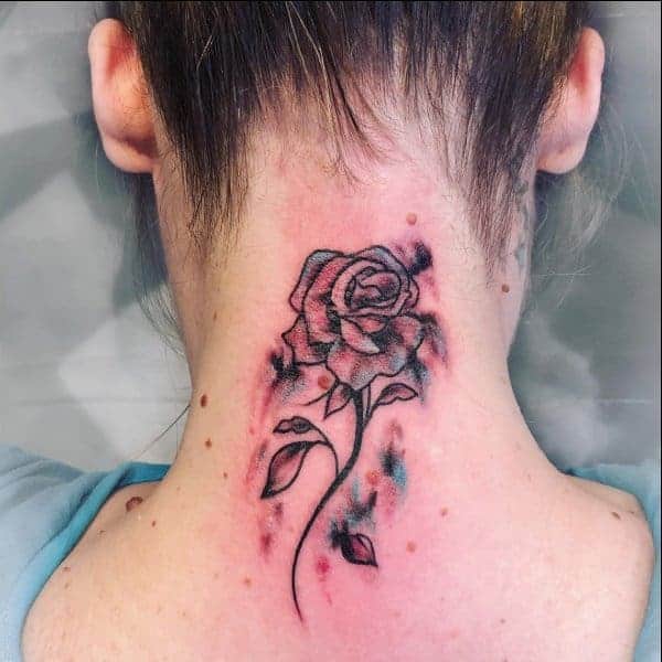 ruby rose neck tattoos