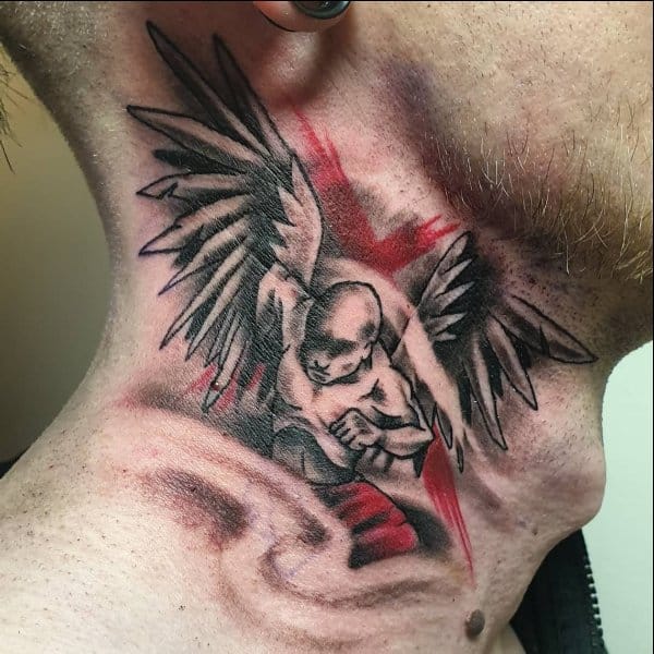 angel neck tattoos