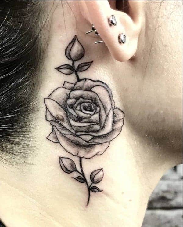 rose neck tattoos