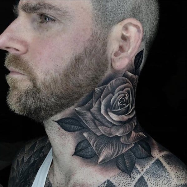 men's side neck tattoos