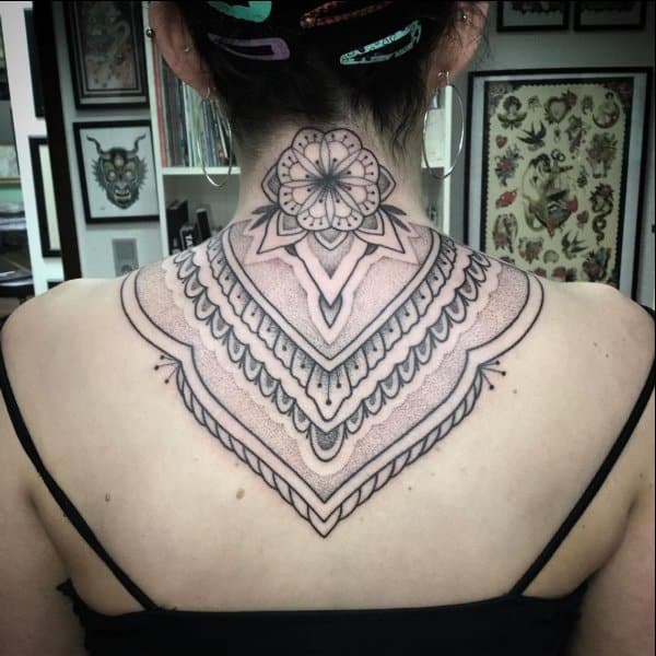 best mandala tattoo on back