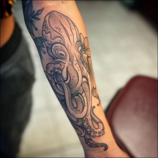 red octopus tattoos