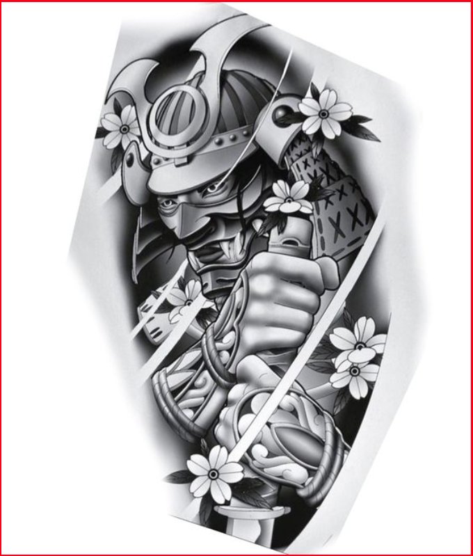 samurai warrior sleeve tattoos designs