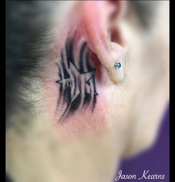 star tattoos behind ears