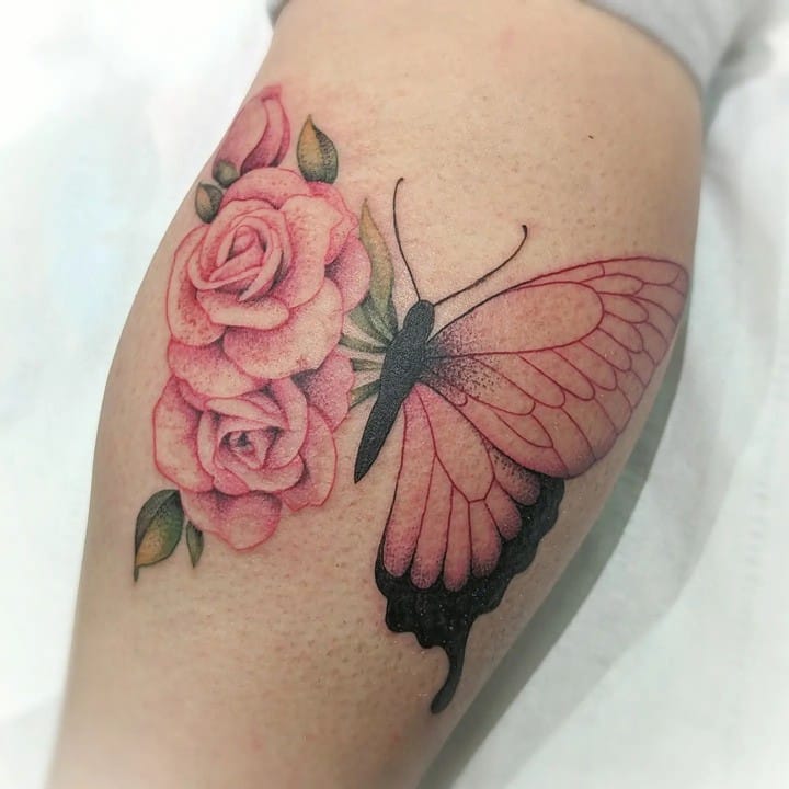 Butterfly Flower tattoo