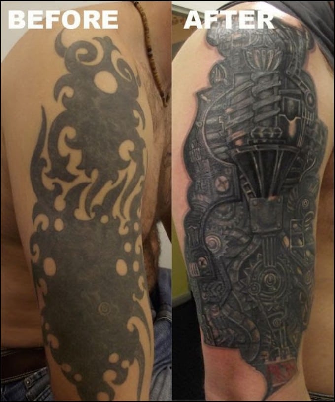 large size tribal tattoo cover up 