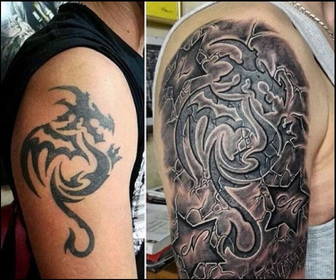 tribal dragon tattoo 