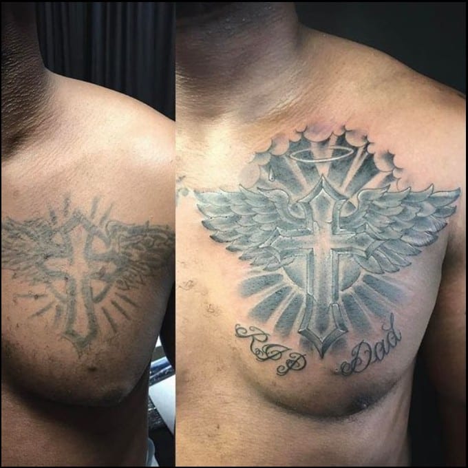 chest tattoo cover up 
