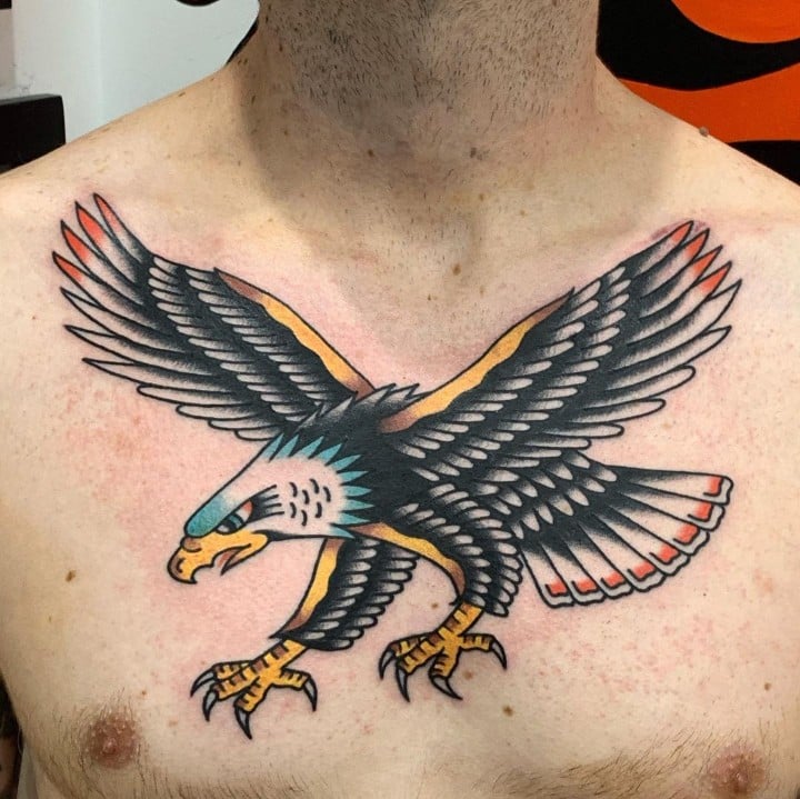 eagle chest tattoo
