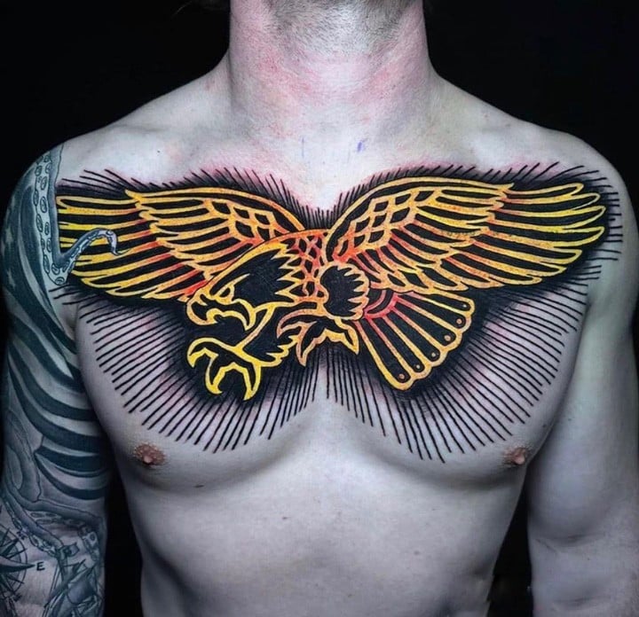 eagle chest tattoo