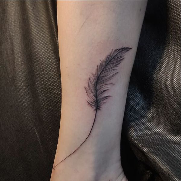 simple feather tattoos
