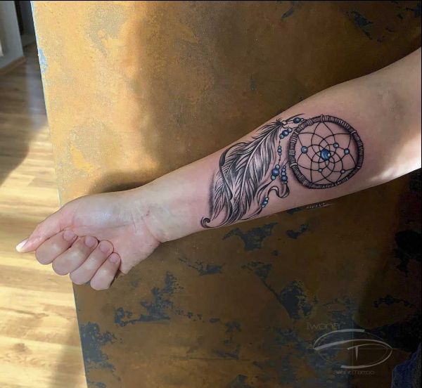 dream catcher feather tattoos