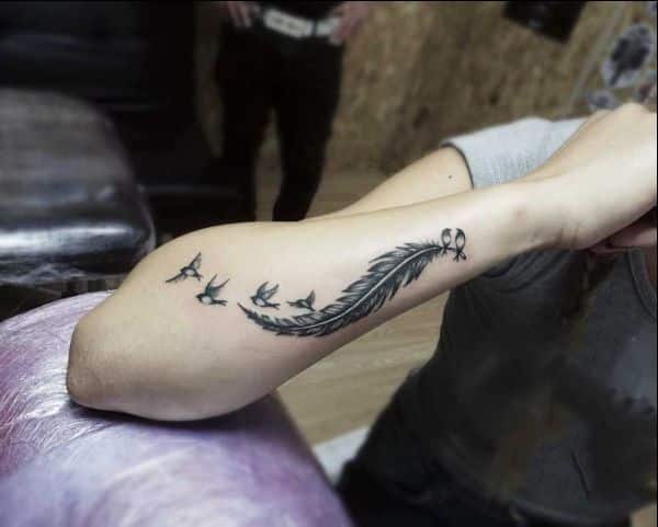 feather tattoos for wrist