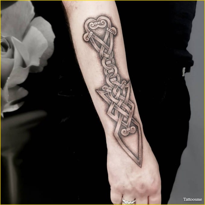 Gungnir tattoo on wrist