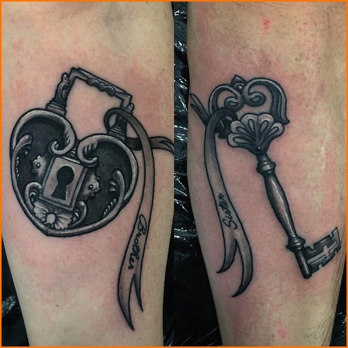 lock and key tattoos for couples