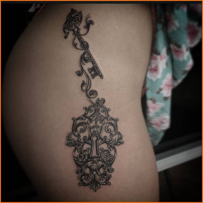 Lock and key tattoos 32