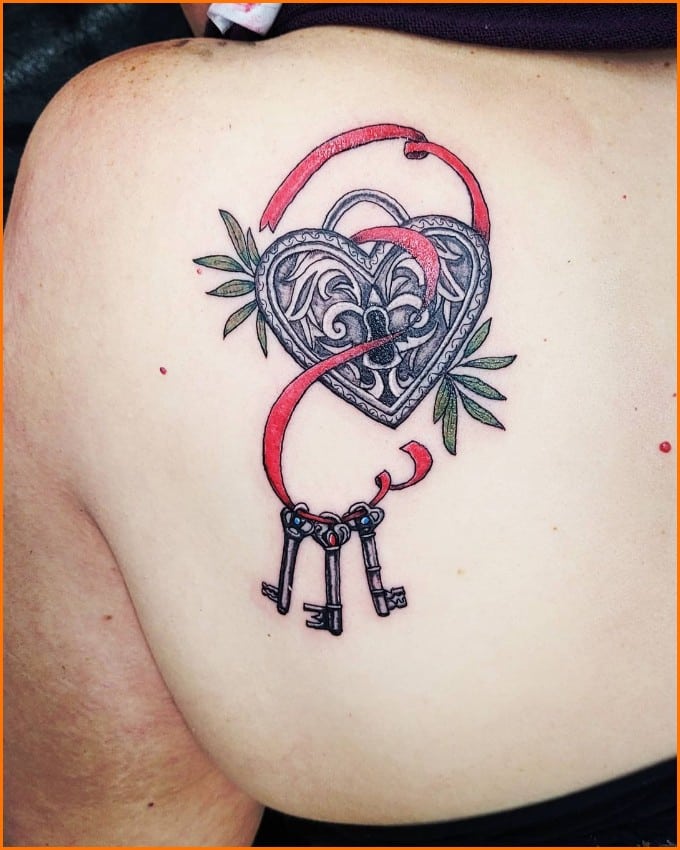 lock and key tattoos for him and her