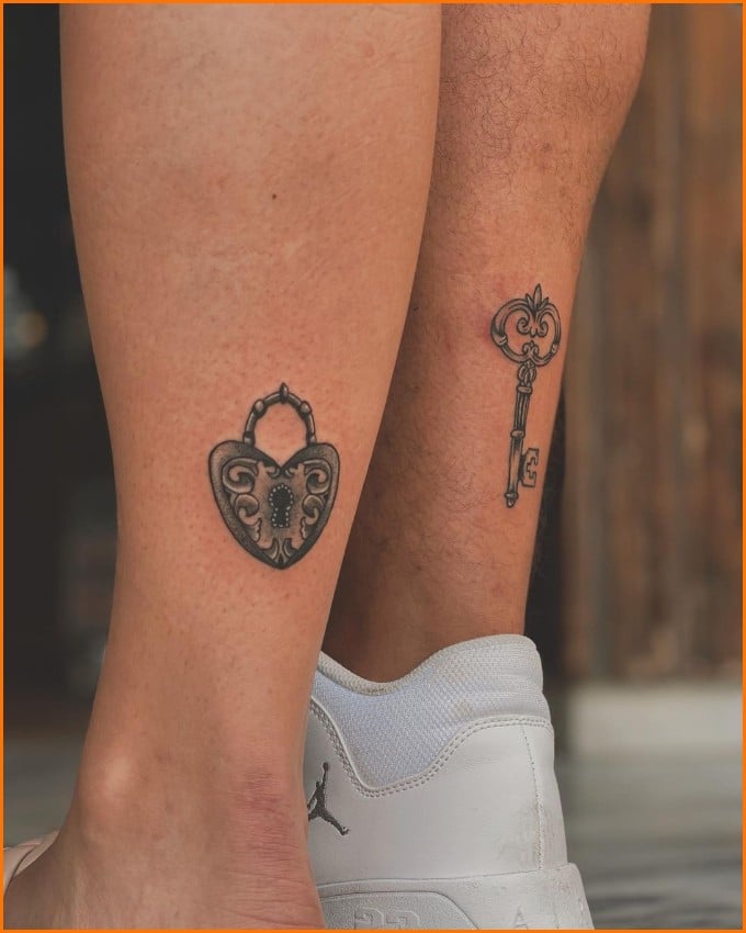 lock and key tattoos for couples