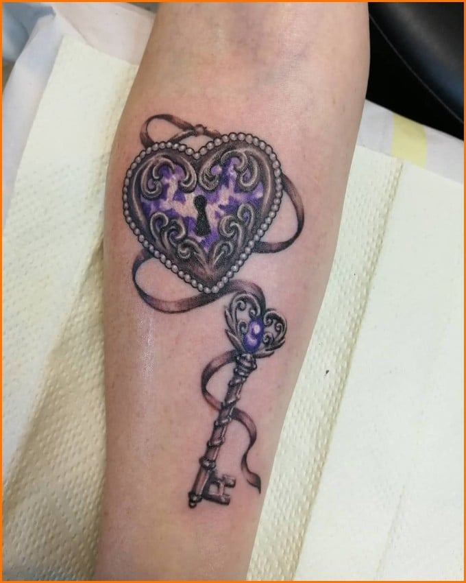 lock and key tattoos for couples
