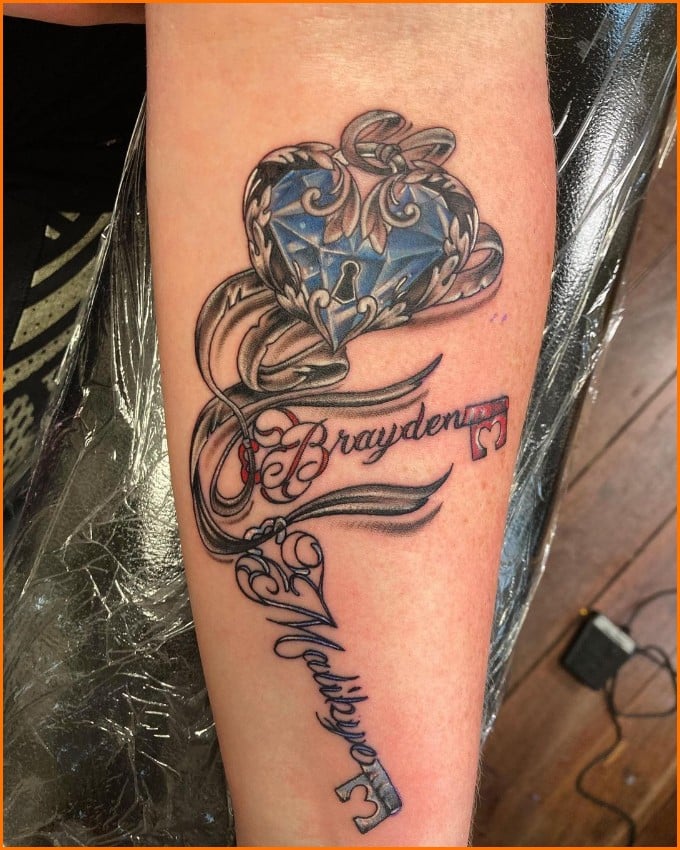 lock and key tattoos for girls