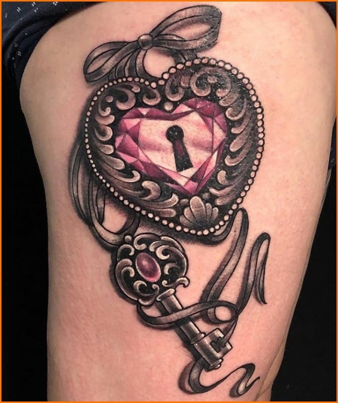 lock and key tattoos for girls