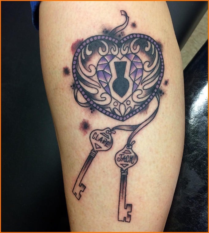 lock and key tattoos ideas