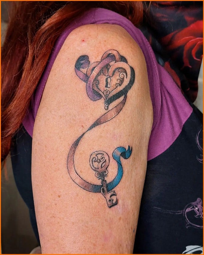 heart lock and key tattoo drawings