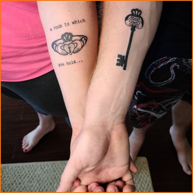 simple lock and key tattoos