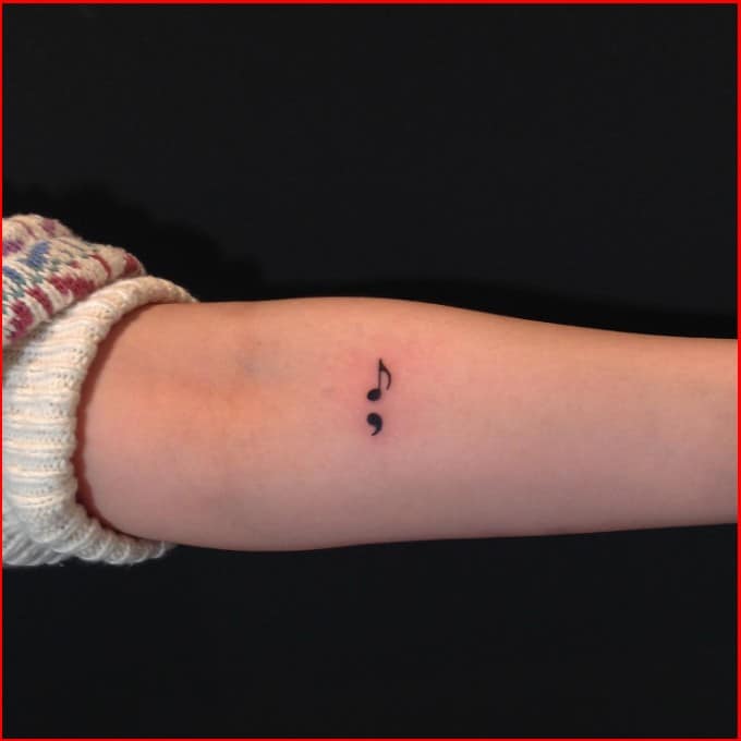 semicolon tattoo designs for men