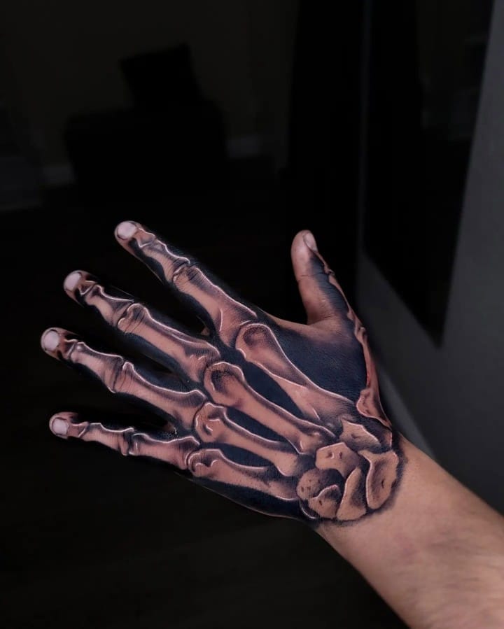 skeleton hand tattoo