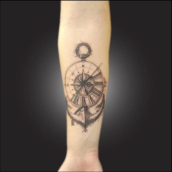anchor tattoo on forearm