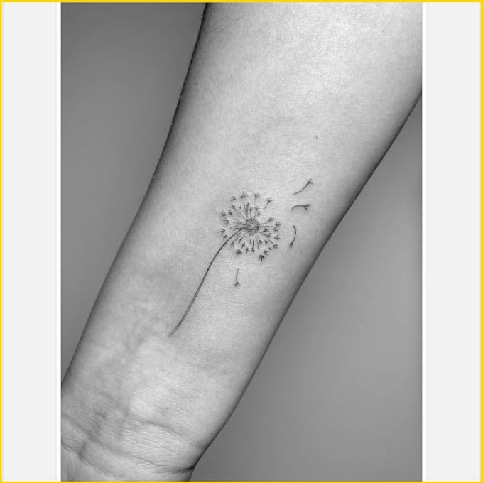 watercolor dandelion tattoo