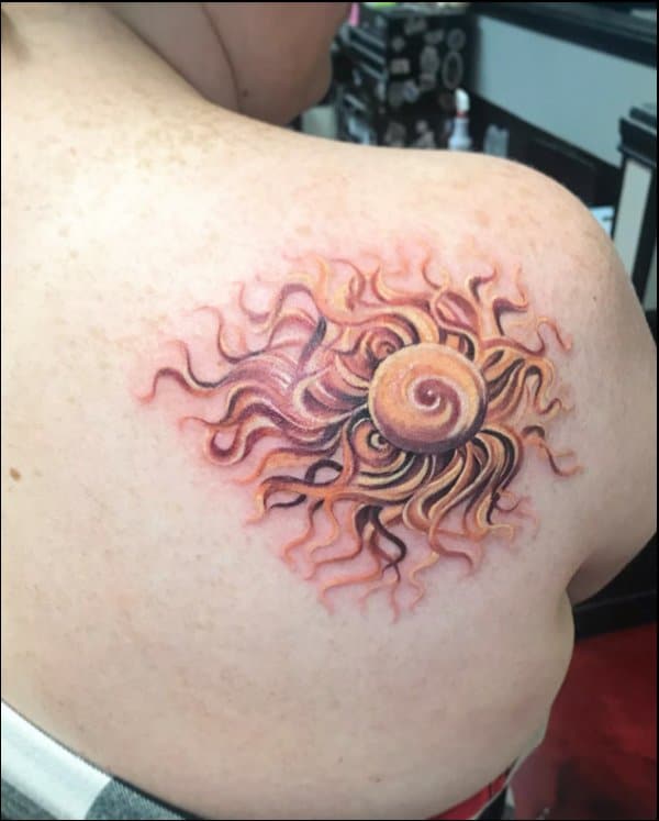 sun tattoos for back