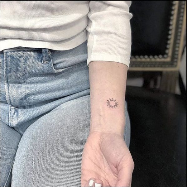 small sun tattoo
