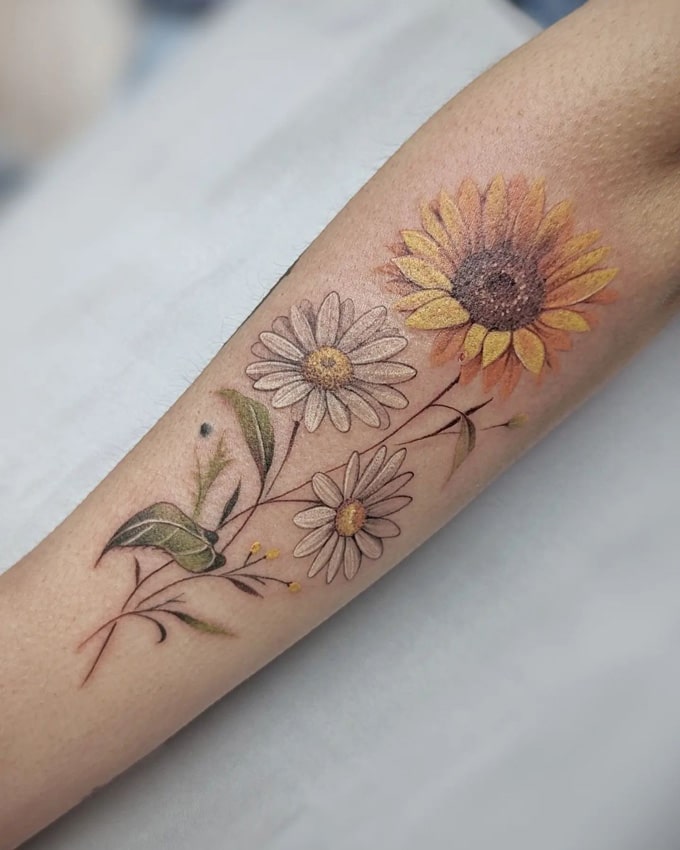 flower arm tattoos 