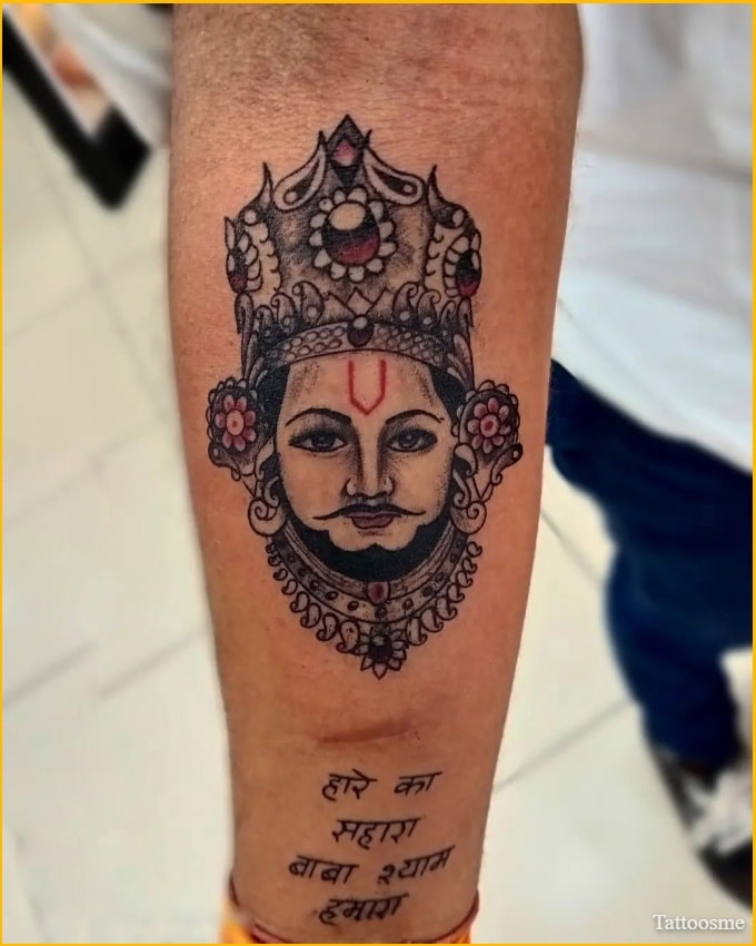 khatu shyam face tattoo