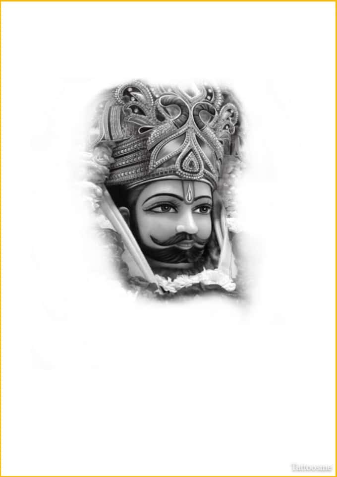 khatu shyam baba tattoo portrait ideas