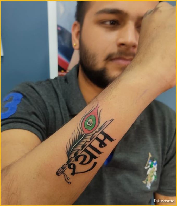 khatu shyam baba tattoo on wrist