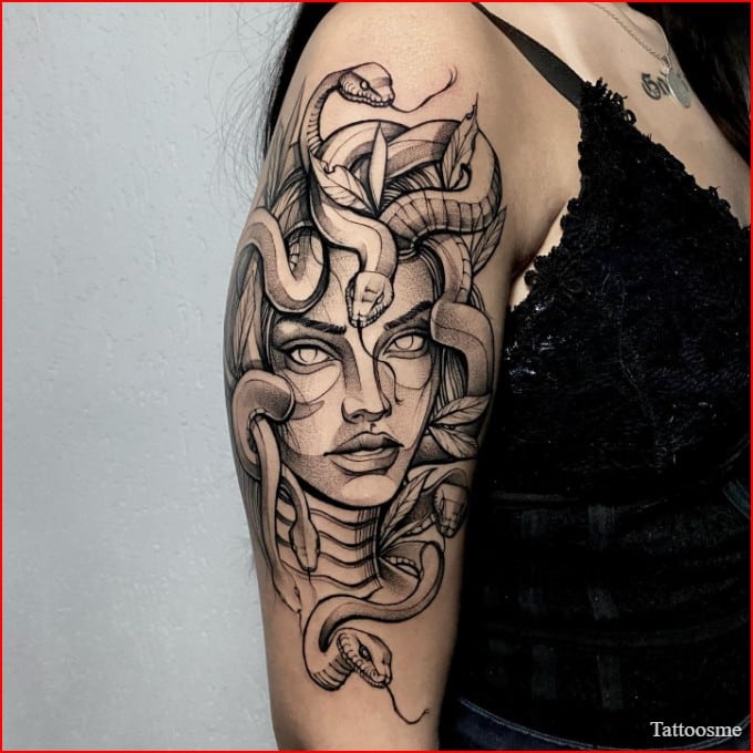 medusa tattoo green eyes