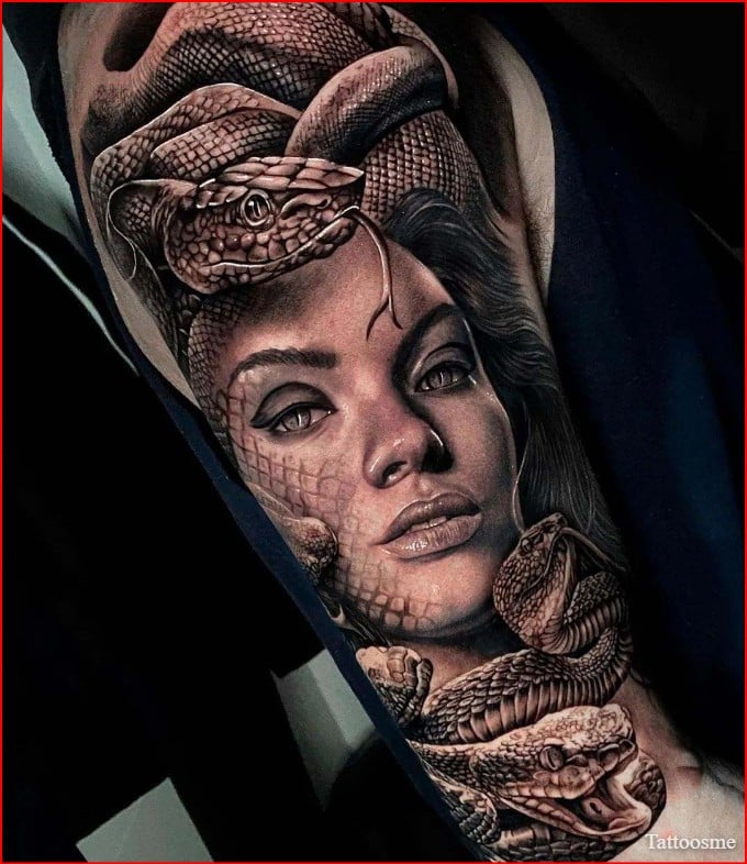 medusa tattoo line work