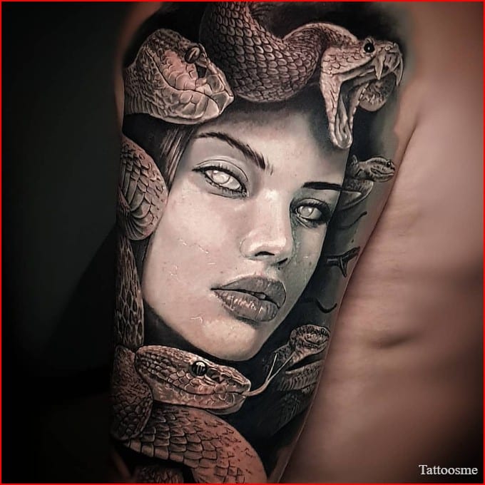 medusa tattoo on upper arm