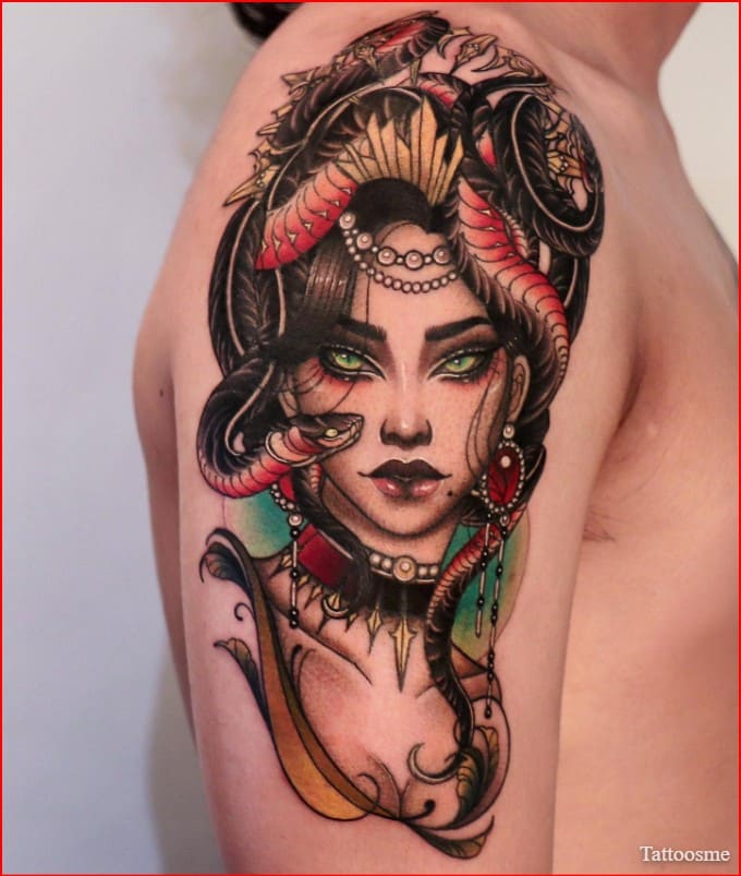 medusa tattoo colour