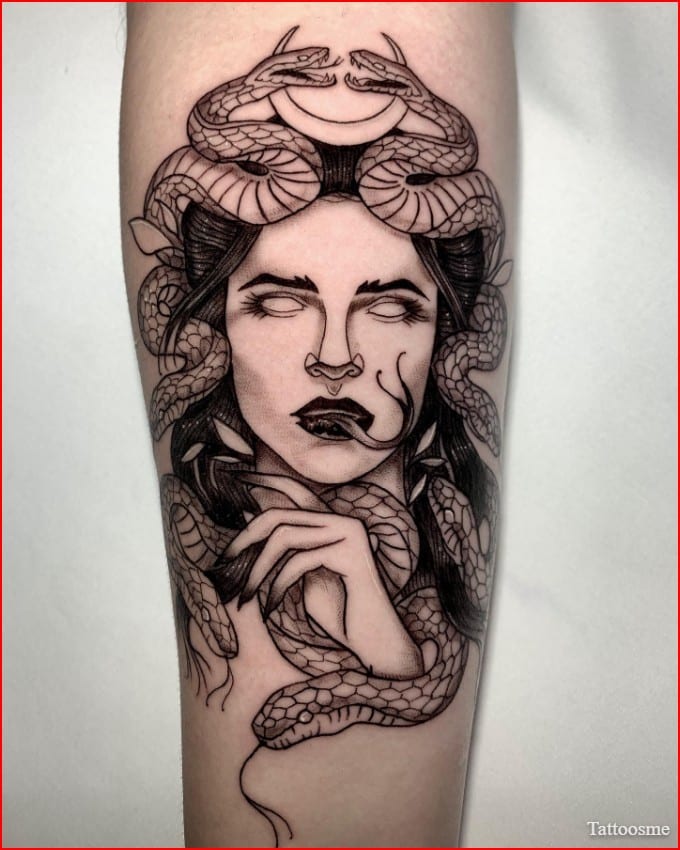 medusa tattoo ankle